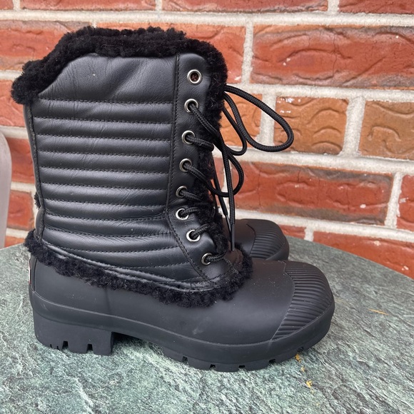 Hunter Original Pac Boot Black Winter Snow Shearling lined - Picture 2 of 5